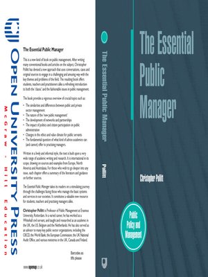 cover image of The Essential Public Manager